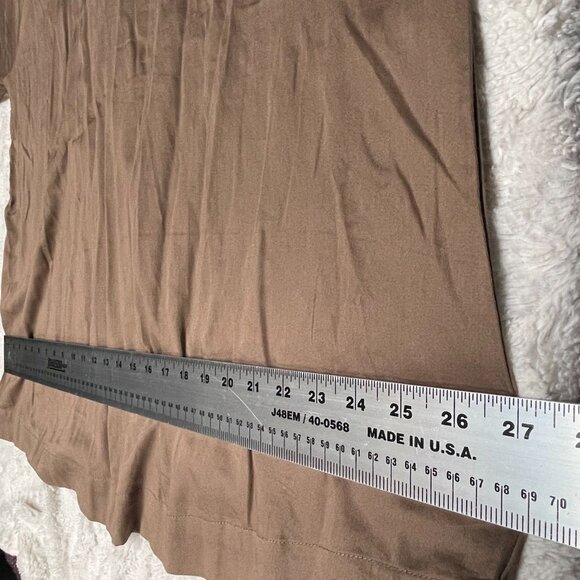 New Kate Quinn Size XXL Organic Cotton Split-Neck Tunic Blouse Lagenlook Brown - Picture 7 of 8